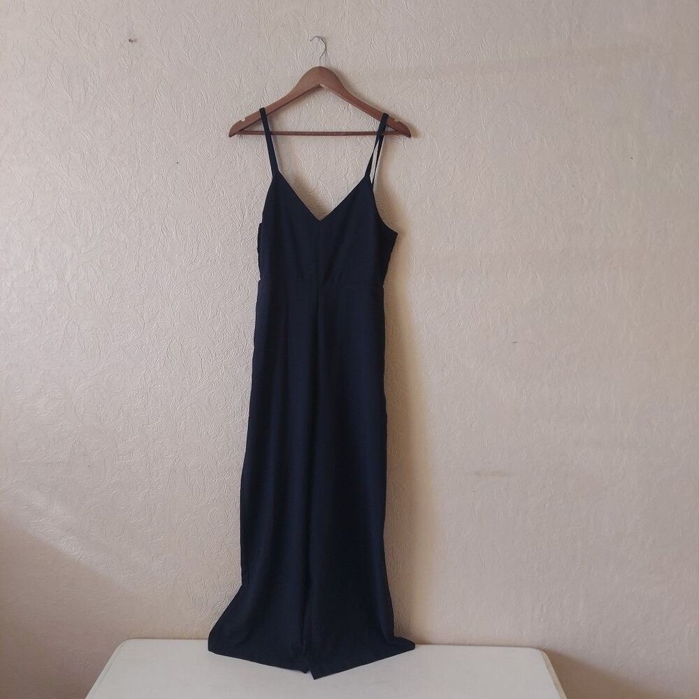 Madewell Black Wide Leg Jumpsuit Spaghetti Strap Sz 6